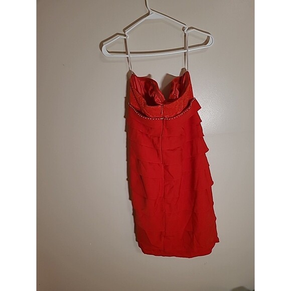 2 piece  Gorgeous Lace Detailed Formal Prom Wedding Dress Size 14 Red (E28) - Picture 3 of 12